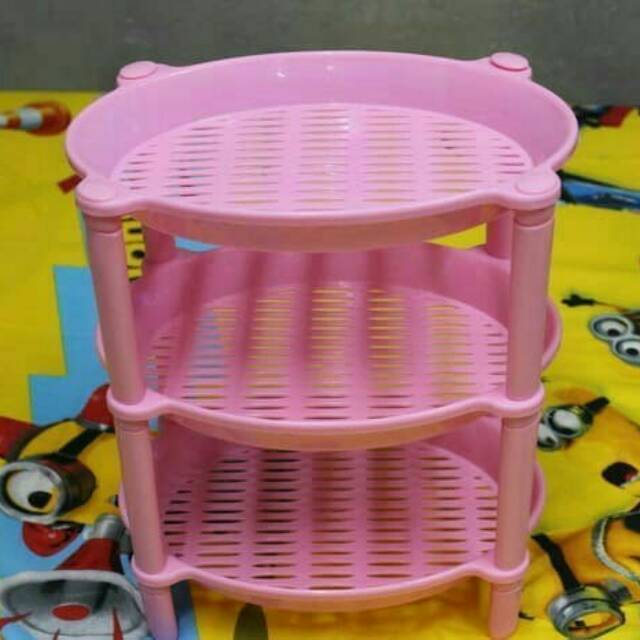 RAK PLASTIK SERBAGUNA / RAK PLASTIK 3 SUSUN OVAL / RAK MULTIFUNGSI SUDUT