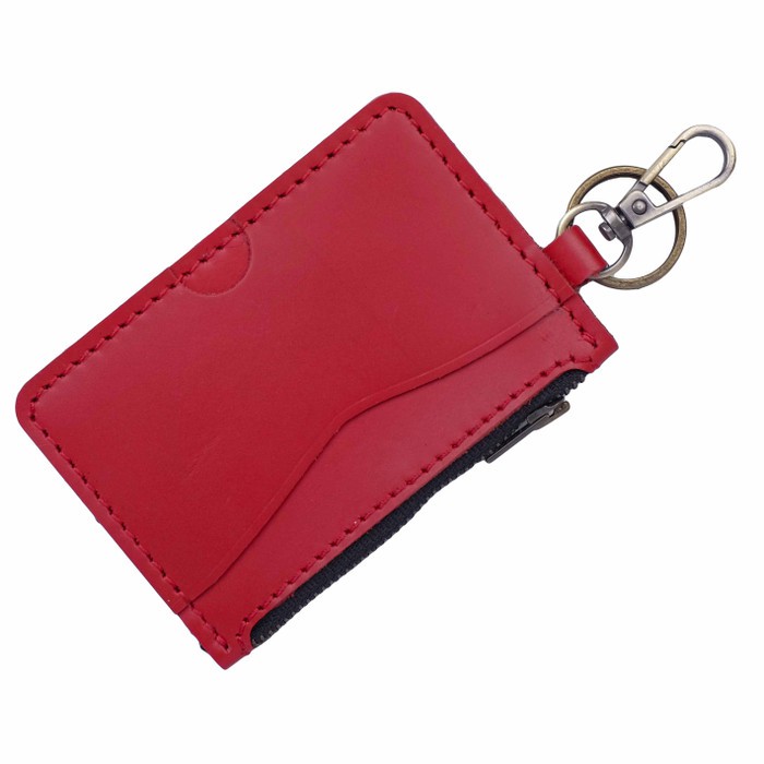 Dompet STNK Motor Mobil SIM eToll Gantungan Kunci Kulit Sapi DSK-08 - CH-Tan