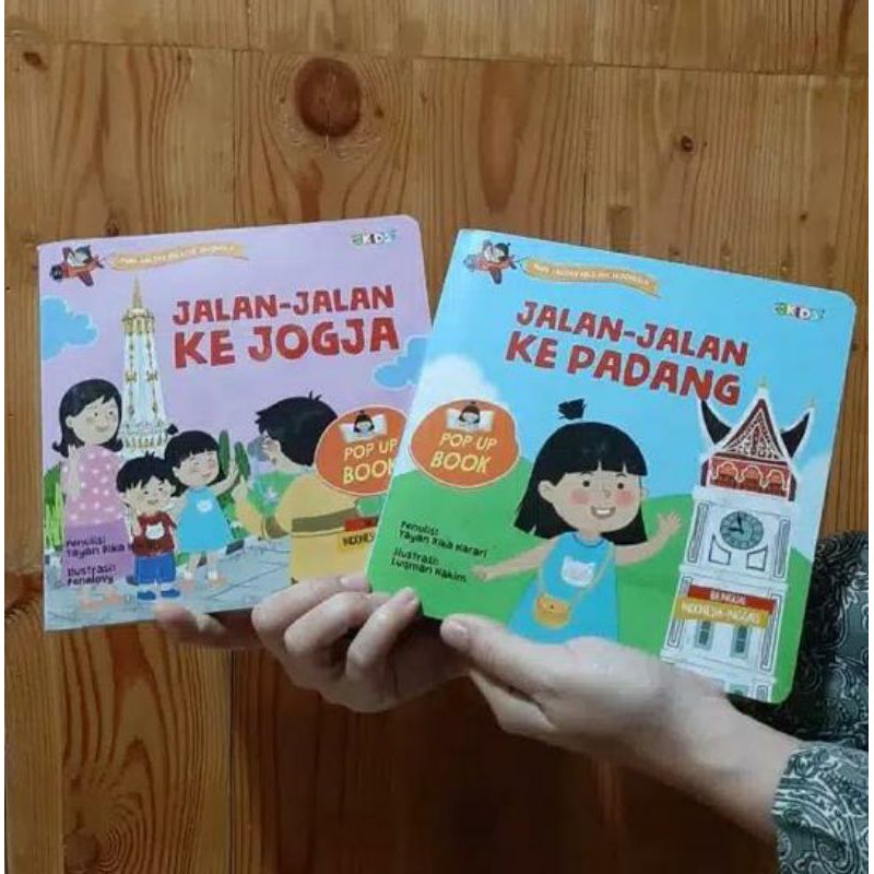 Buku Boardbook POP UP book Seri Anak Jagoan Keliling Indonesia Jogja Padang Bilingual