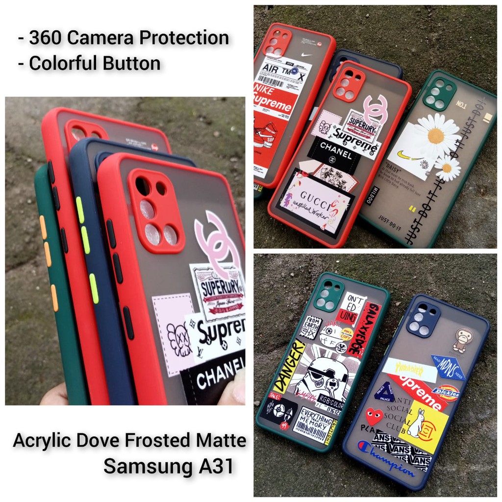 Bumper Case Samsung A31 A51 Akrilik Dove Matte + 360 Ring Camera Protection Best Seller Motif Hits