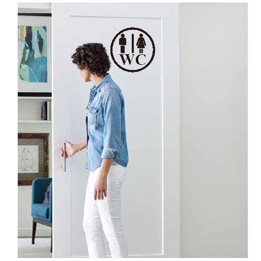 Wall Decor Stiker Pintu WC  Bulat Hiasan Dinding Toilet 