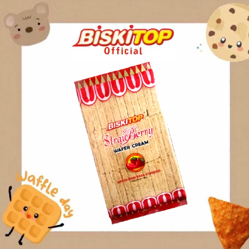 

BISKITOP OFFICIAL - WAFFER CREAM 12 (300 Gram) Biskuit Enak Anak Dewasa Rasa Coklat & Strawbery