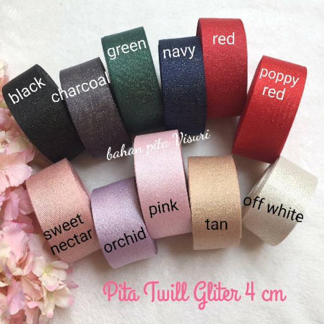 Pita Twill Gliter 4 cm per yard (90 cm )