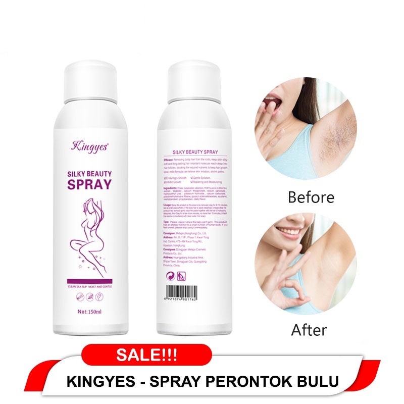 BEAUTY JAYA - KINGYES SILKY BEAUTY SPRAY CREAM PERONTOK CUKUR BULU TANPA CUKUR