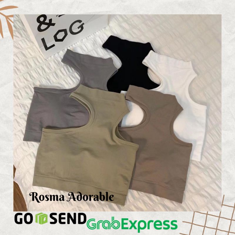 Tanktop Crop Halter Neck Crop Top Bra