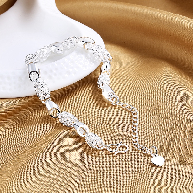 Fancyqube Gelang Lapis Silver Ukuran 4mm Untuk Wanita