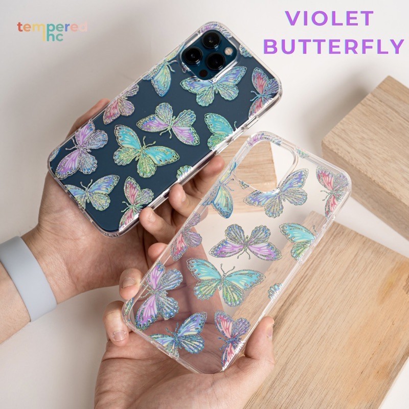 NEW !! WILDFLOWER 2D Hologram Butterfly Series Iphone Case ( Iphone 7-13promax )