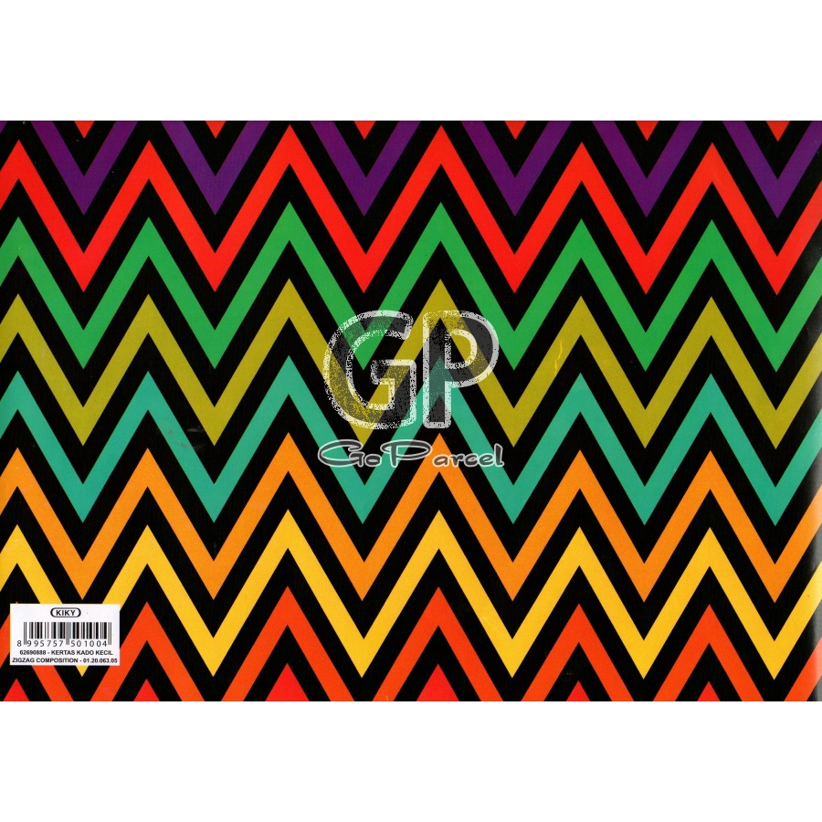 ( 5 Lembar ) KERTAS KADO ZIGZAG RAINBOW - GIFT WRAPPING PAPER ZIGZAG NETRAL COMPOSITION / DEWASA / BUTTON / KOMPOSISI WARNA MERAH RED HIJAU BIRU RAINBOW