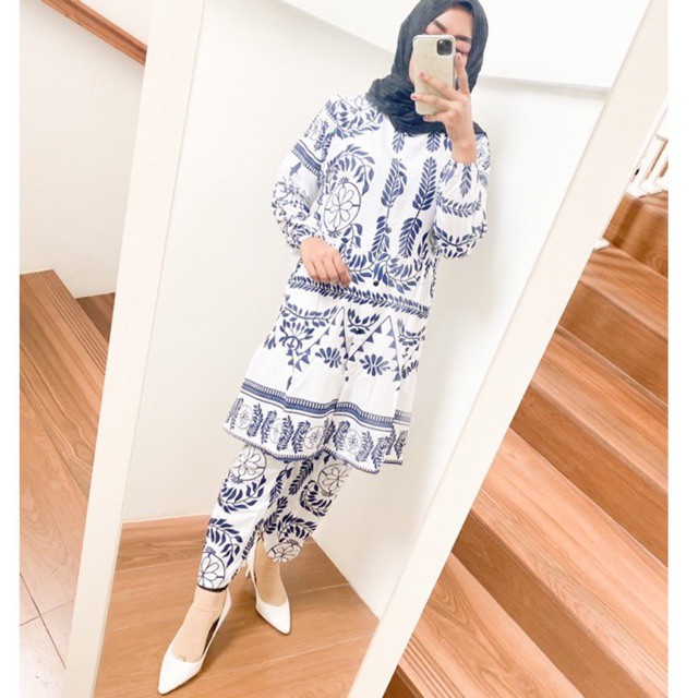 (BAYAR DITEMPAT) ONE SET DAILY MOMO TRIBAL ETNIK TUNIK REMPEL RAYON VISCOSE