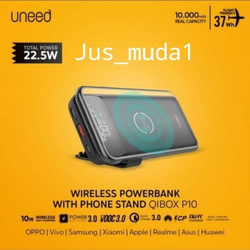 Powerbank Wireless UNEED 10000mAh
