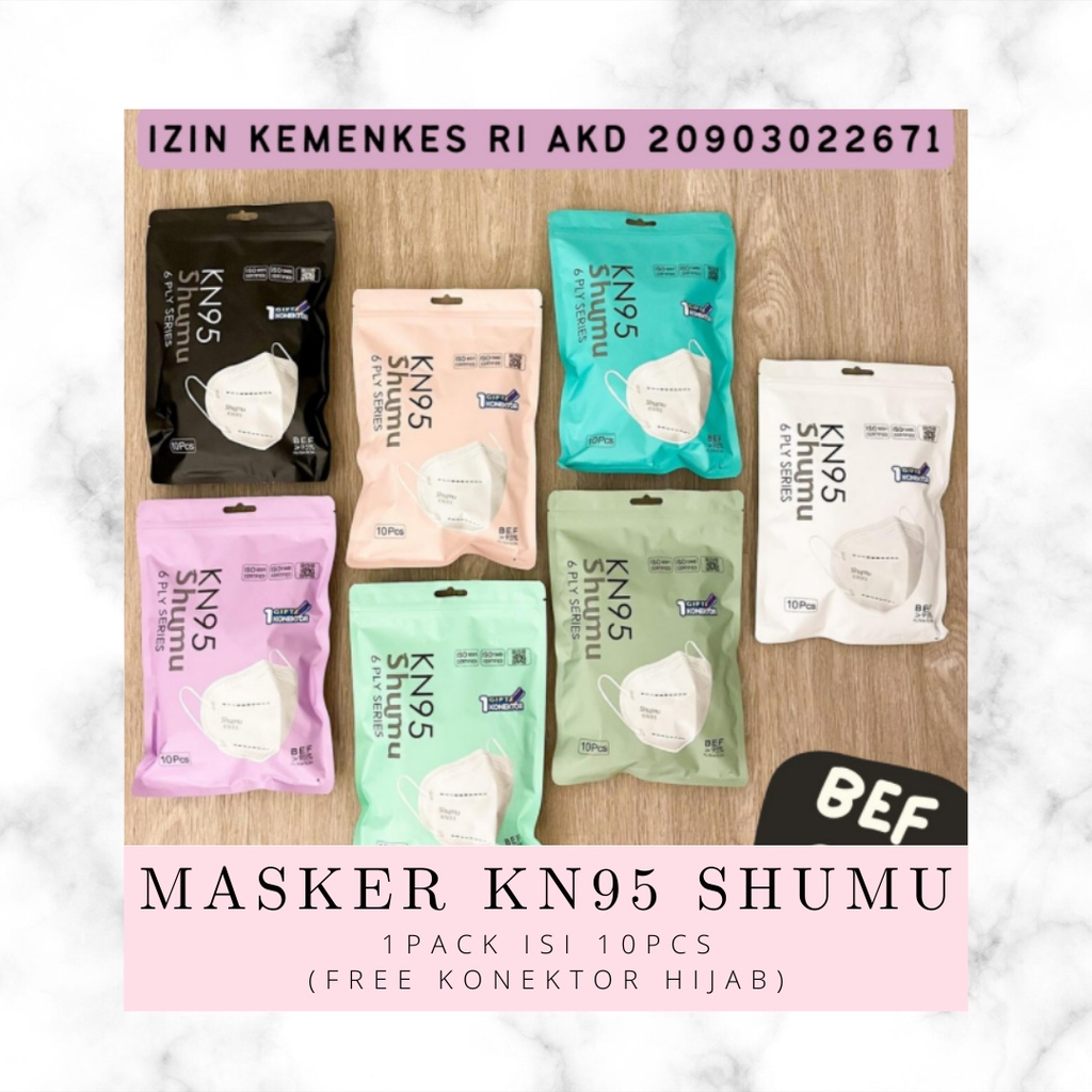 PREMIUM SHUMU KN95 MEDIS 6PLY ISI 10PC FREE KONEKTOR