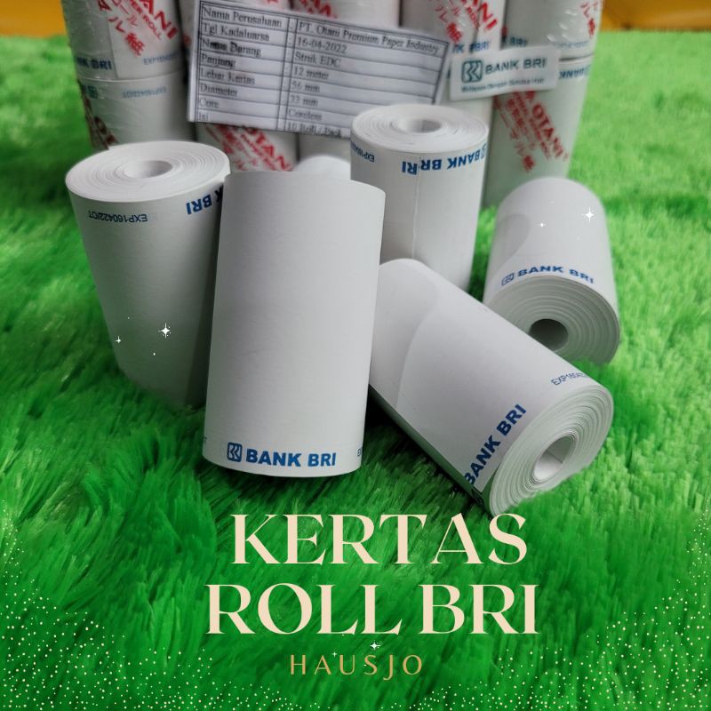 

Kertas Roll dengan logo BRI 57x33 MM coreless untuk EDC Brilink isi 10 roll
