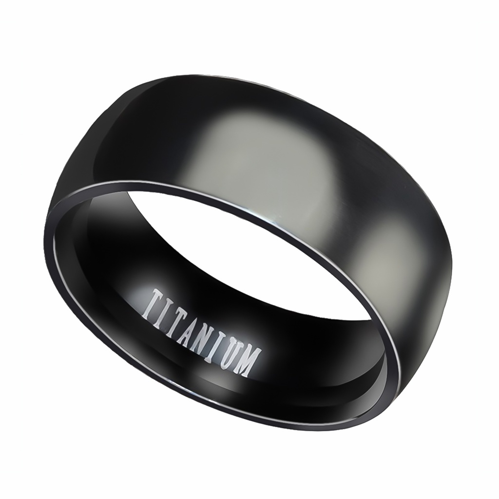 Hu Hu Hu Hu Hu Alat Bantu Pasang Kacamata♡ Cincin Lebar Bahan Titanium Steel Warna Polos Untuk Pria