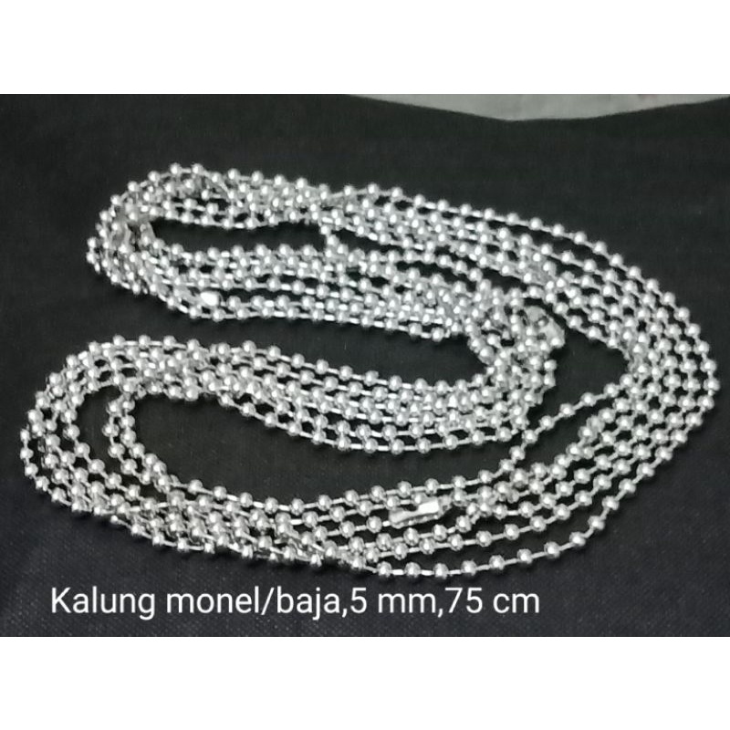 Ask07. Kalung monel/baja ukuran 5 mm,75 cm