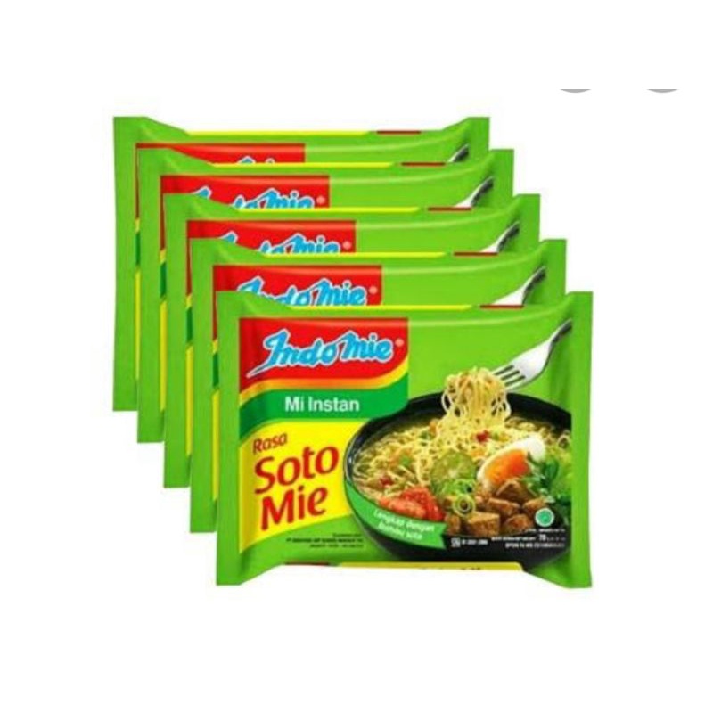 

INDOMIE SOTO 70GR, 5PCS 15RIBU