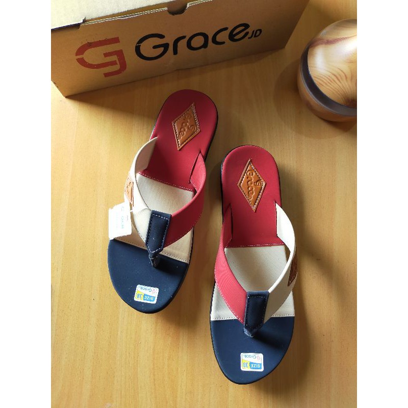 Grace sandal Hawai Woman (Merah-Putih-Navy)