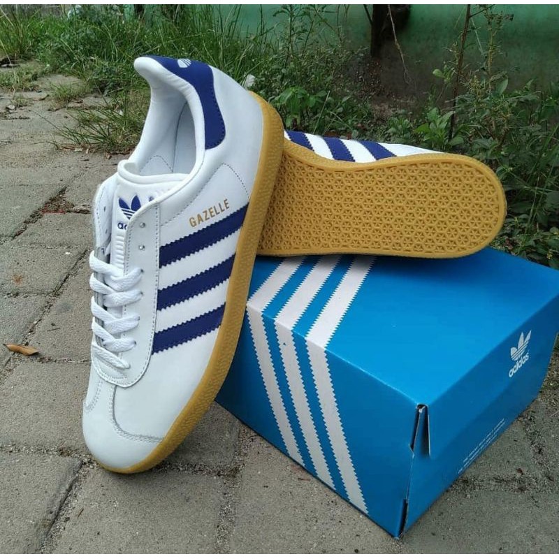 SEPATU CASUAL ADIDAS GAZELLE WHITE BLUE