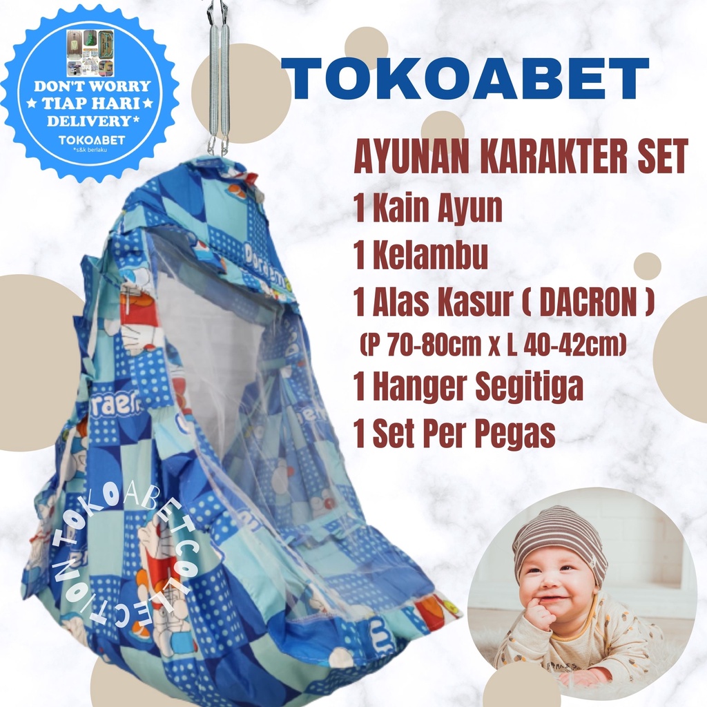 SET Ayunan kain karakter manual per perlengkapan tidur bayi NEW VARIAN