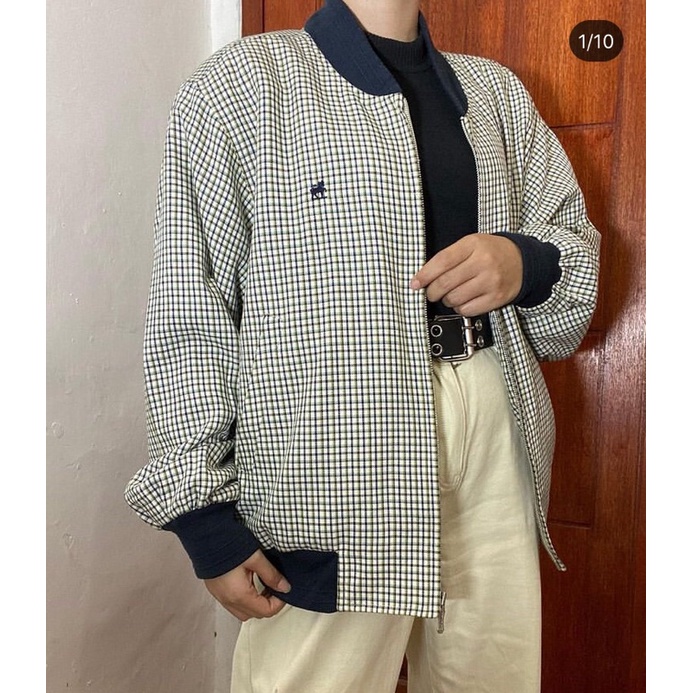 PAKET JAKET HANDOCK TARTAN WHITE & GGS COLUMBIA BROWN