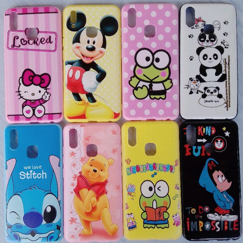 Vivo Y91 / Y95 Case Softcase Karakter Gambar Hello Kitty Miki Keropi Panda Stitch Pooh