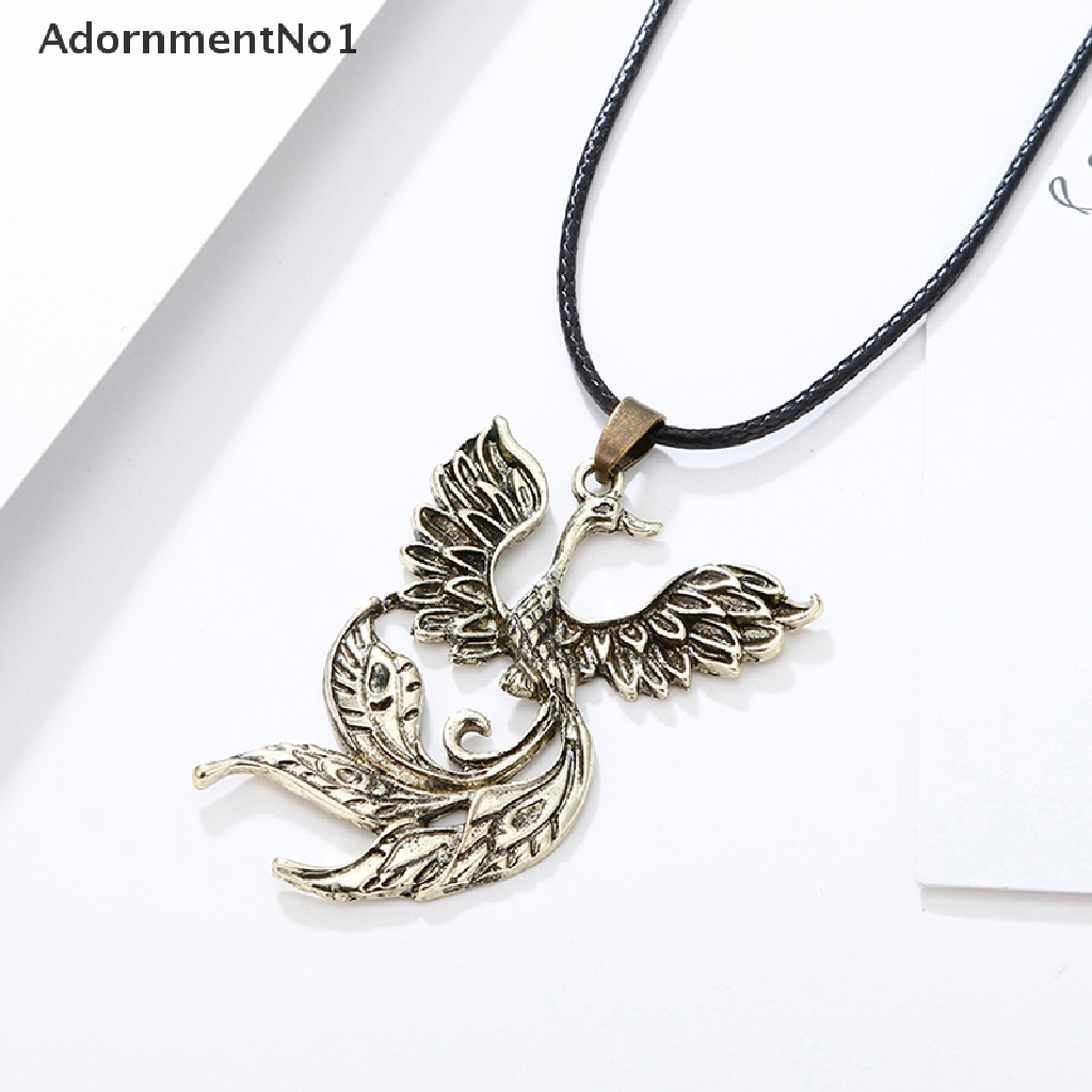 (AdornmentNo1) Kalung Rantai Dengan Liontin Burung Phoenix Vintage Untuk Pria / Wanita