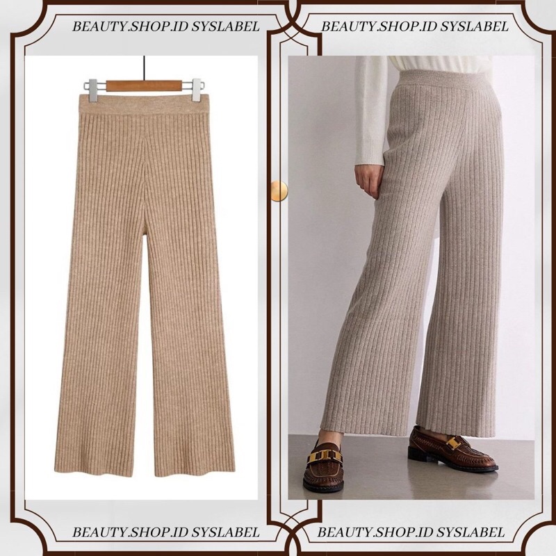 Bellarus Cullote Knit Pants by SYSLABEL - Celana Kulot Wanita - Kulot Knit Highwaist