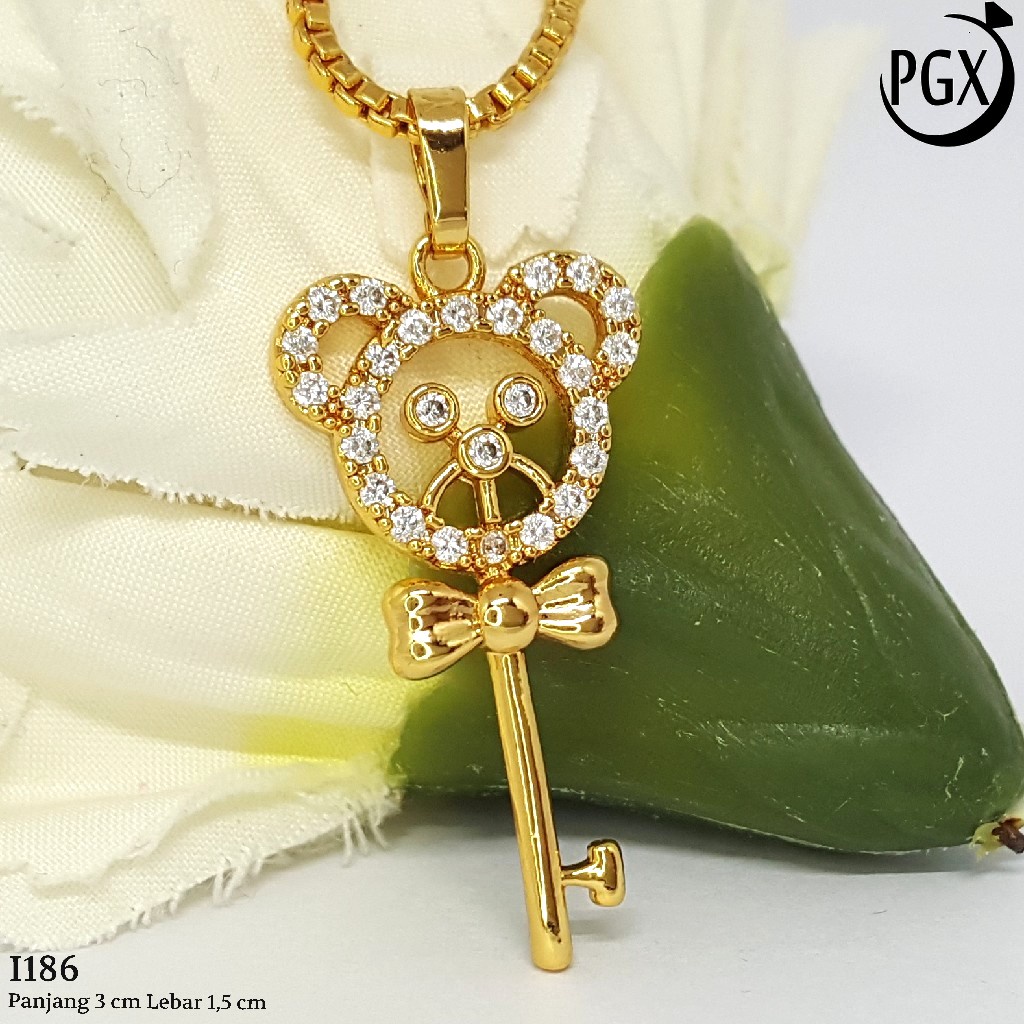 PGX Liontin Kalung Xuping Wanita Perhiasan Lapis Emas Aksesoris Fashion - I186