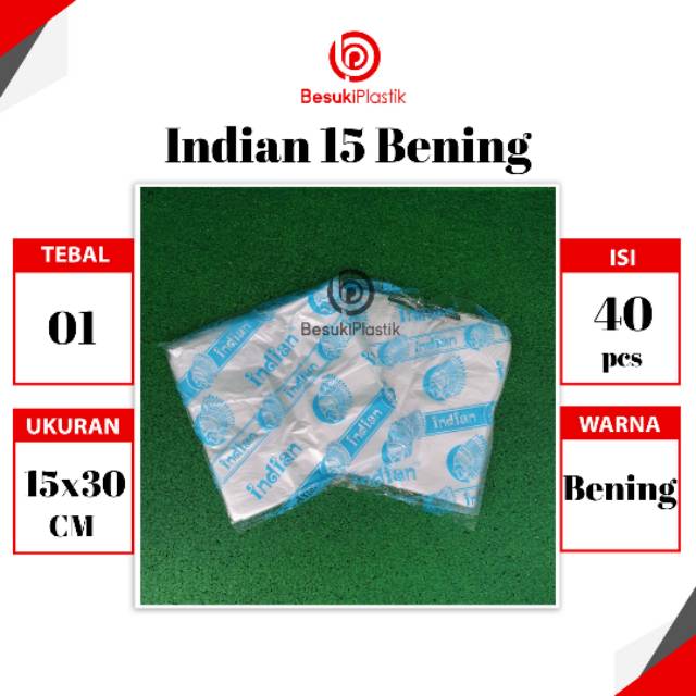 Kantong Kresek Indian 15x30x01 BENING Transparan / Kantong Plastik Kresek 15cm /Kantong Kresek Kecil