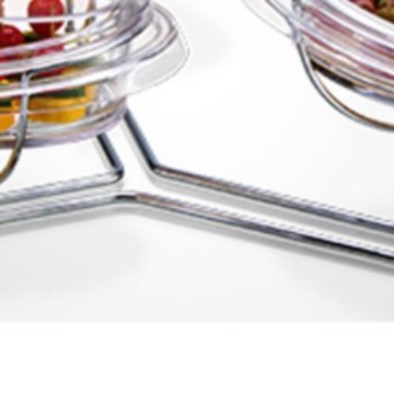 Piring susun 3 akrylic dgn Rak Stainless dessert tray TANPA TUTUP