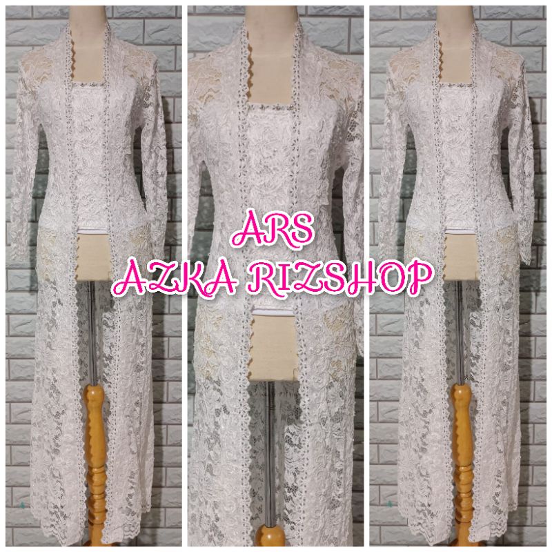 atasan kebaya pengantin modern kebaya brukat kutubaru semata kaki kebaya kutubaru putih