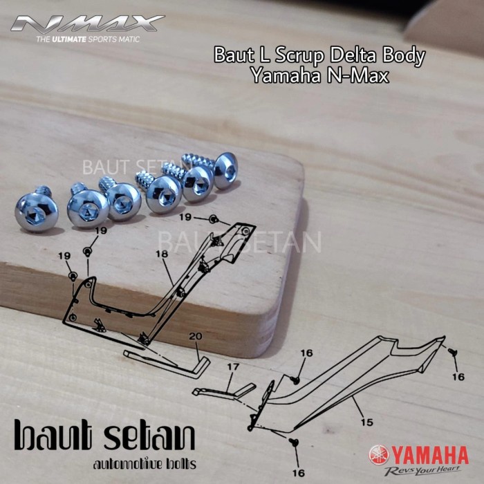 Jual Baut Set Scrup L Body Yamaha N Max Baut L Scrup Body Nmax Delta