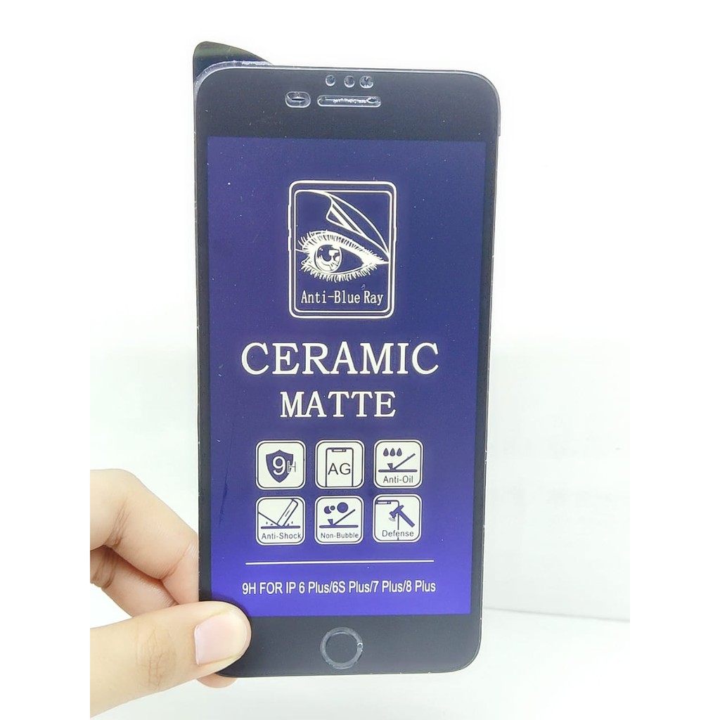 CMAB Ceramic Matte Anti Blue iPhone 6 6S 7 8 6Plus 7Plus 8Plus SE 2020 Anti Gores Glare Full Layar N