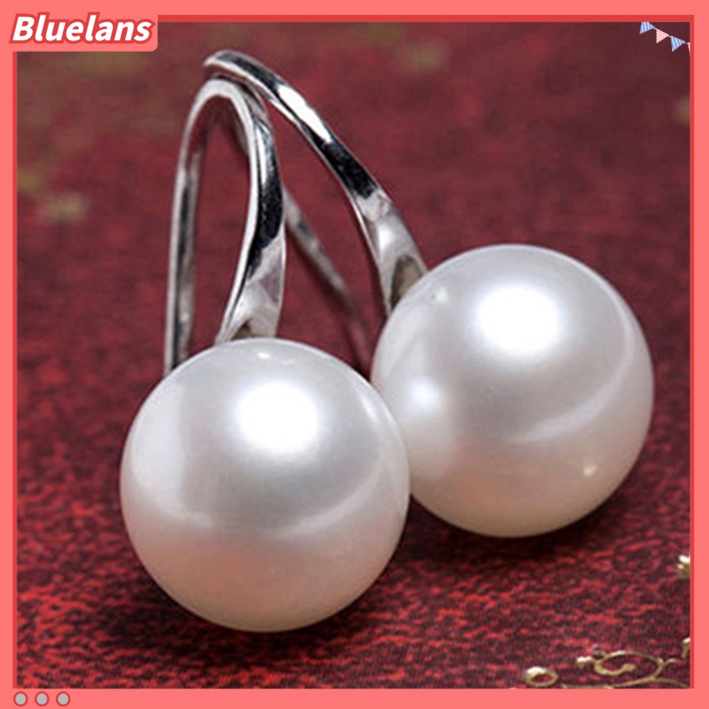 Bluelans Hook Earrings Elegant Easy Matching Compact Faux Pearl Women Jewelry Dating