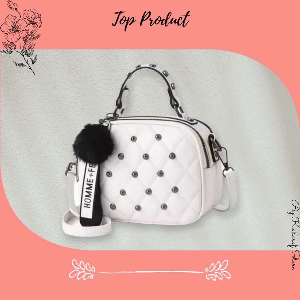 Tas Selempang Wanita Murah Import Kekinian Terbaru Warna Putih Fashion