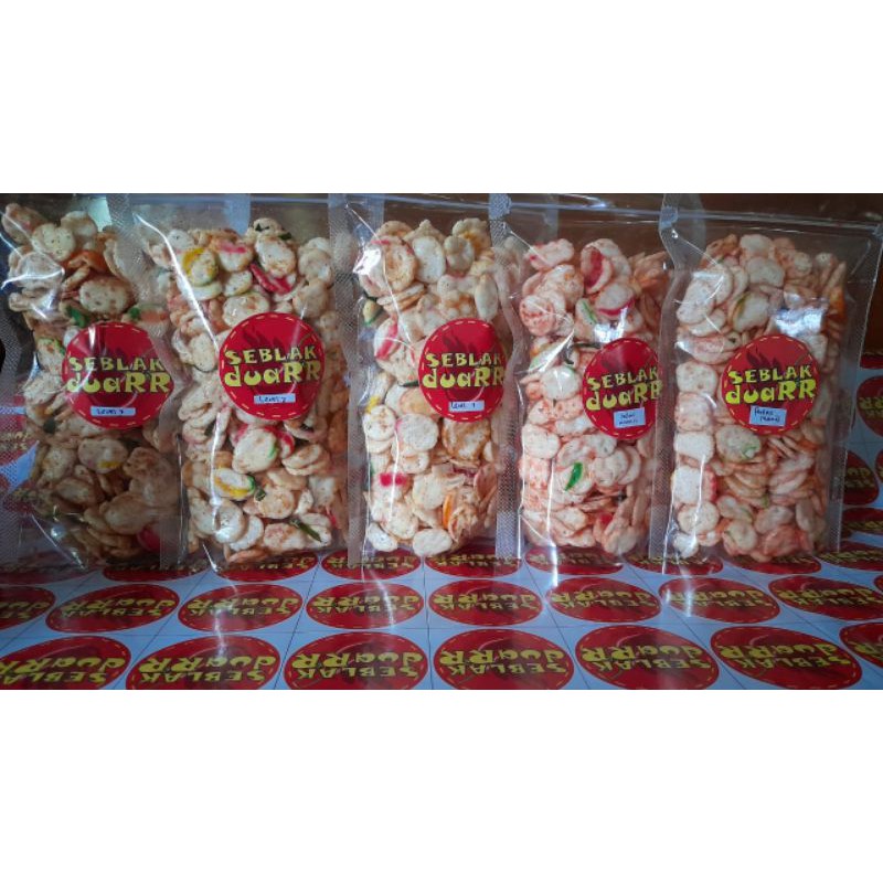 

KRUPUK SEBLAK PEDAS / KRUPUK SEBLAK MANIS / KRUPUK SEBLAK DUAR 115 GRAM LEVEL 1-3 DAN PEDAS MANIS