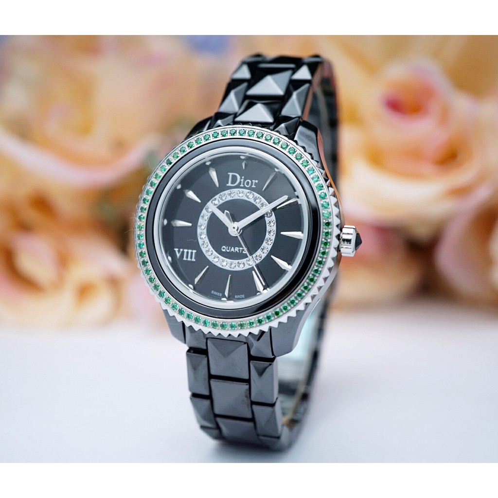 Jam Tangan Dior Wanita Keramik Premium Tali Rantai Keramik