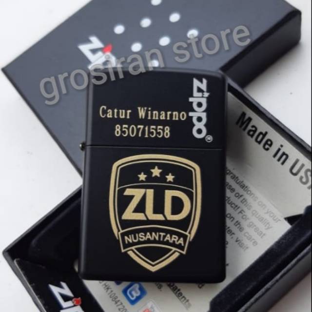 Zippo zld nusantara custom logo tulisan nama gambar ukir grafir