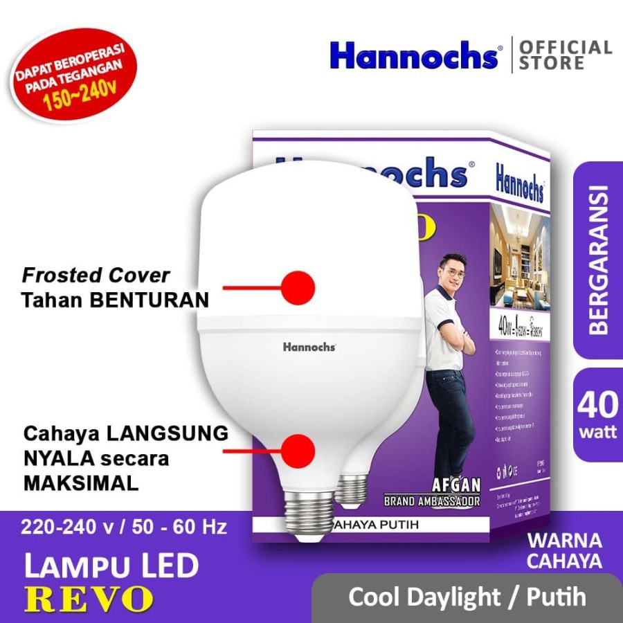 HANNOCHS Lampu LED REVO 40 WATT - Cahaya Putih - Garansi 1 Tahun