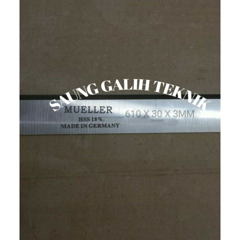 

pisau planner HSS 18% merk mueller 610 x 30 x 3mm Made in germany