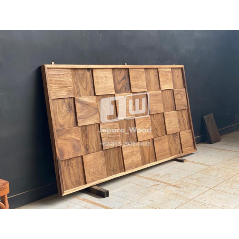 Hiasan dinding wall decor kotak kayu trembesi antik rustic