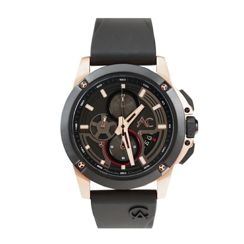 Jam Tangan Pria Alexandre Christie AC- 9602MC Rubber Original