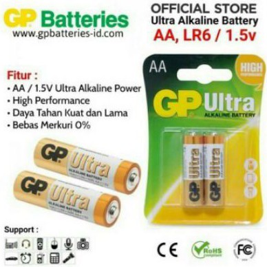 baterai Gp ultra alkaline / batu baterai / batre AA LR6 1.5V / alkalin / battery alkaline