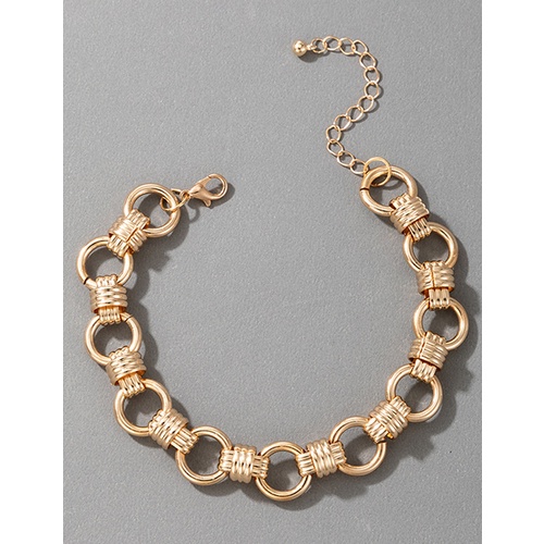 LRC Gelang Tangan Fashion Golden Thick Chain Ring Bracelet V81354