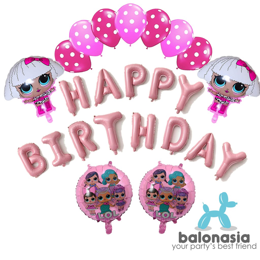 Balonasia Dekorasi Ulang Tahun LOL Surprise Pink Set