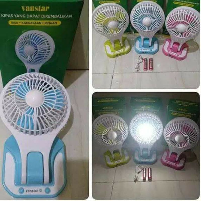 kipas angin portable vanstar dan lampu emergency
