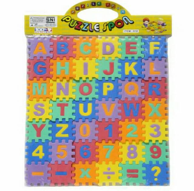 Mainan Edukasi Anak puzzle spon abjad dan angka (3 pcs)