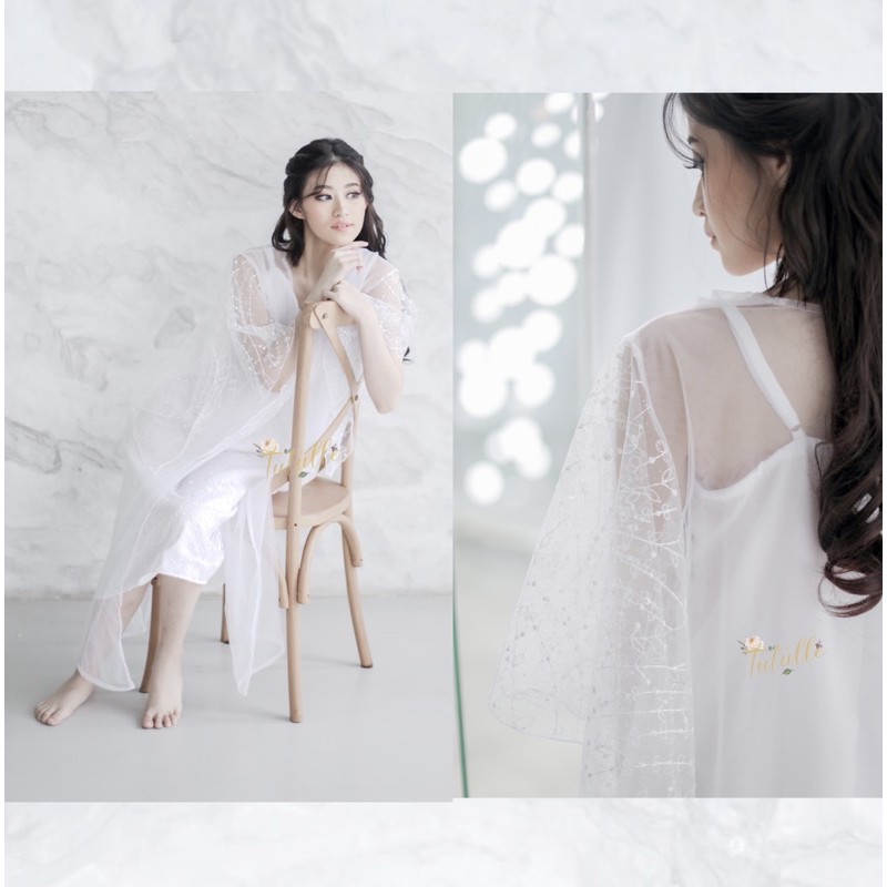 𝙏𝙪𝙩𝙪𝙡𝙡𝙚 Bae Robe Wedding Robe Pengantin Robe Bridal