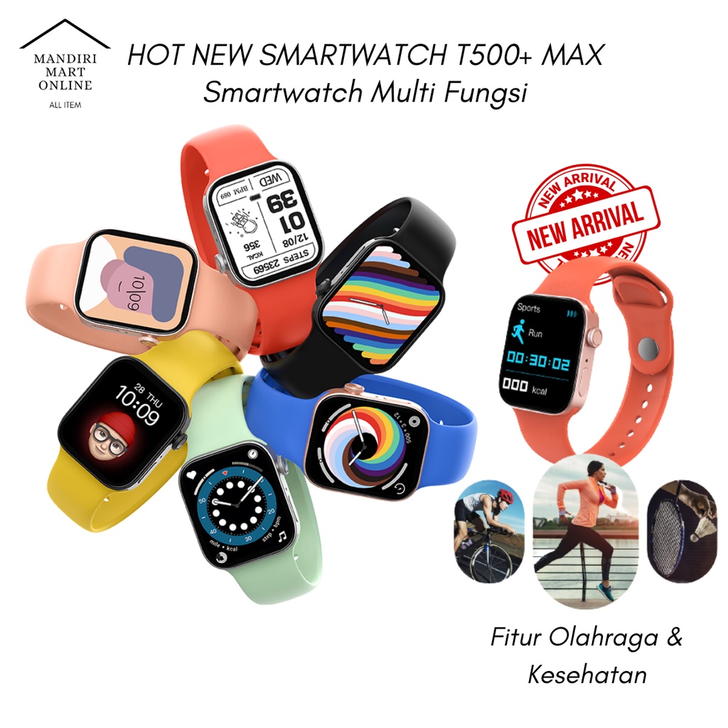 T500 Plus / T500 Max Smartwatch Layar Touchscreen 1.7 inch Koneksi Bluetooth Smartwatch Seri 7 Hiwatch Tombol Putar Aplikasi Fitpro / Smartwatch Olahraga Dan Kesehatan