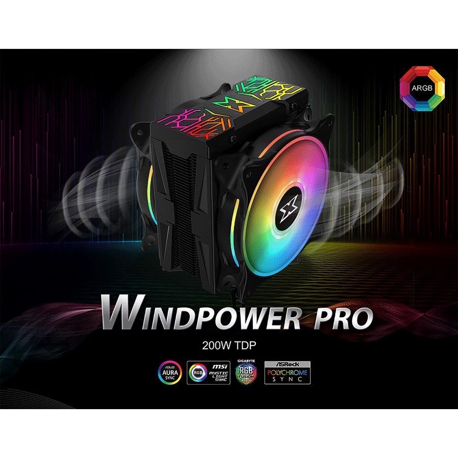 Xagatek Windpower Pro ARGB CPU Cooling Dual Fan