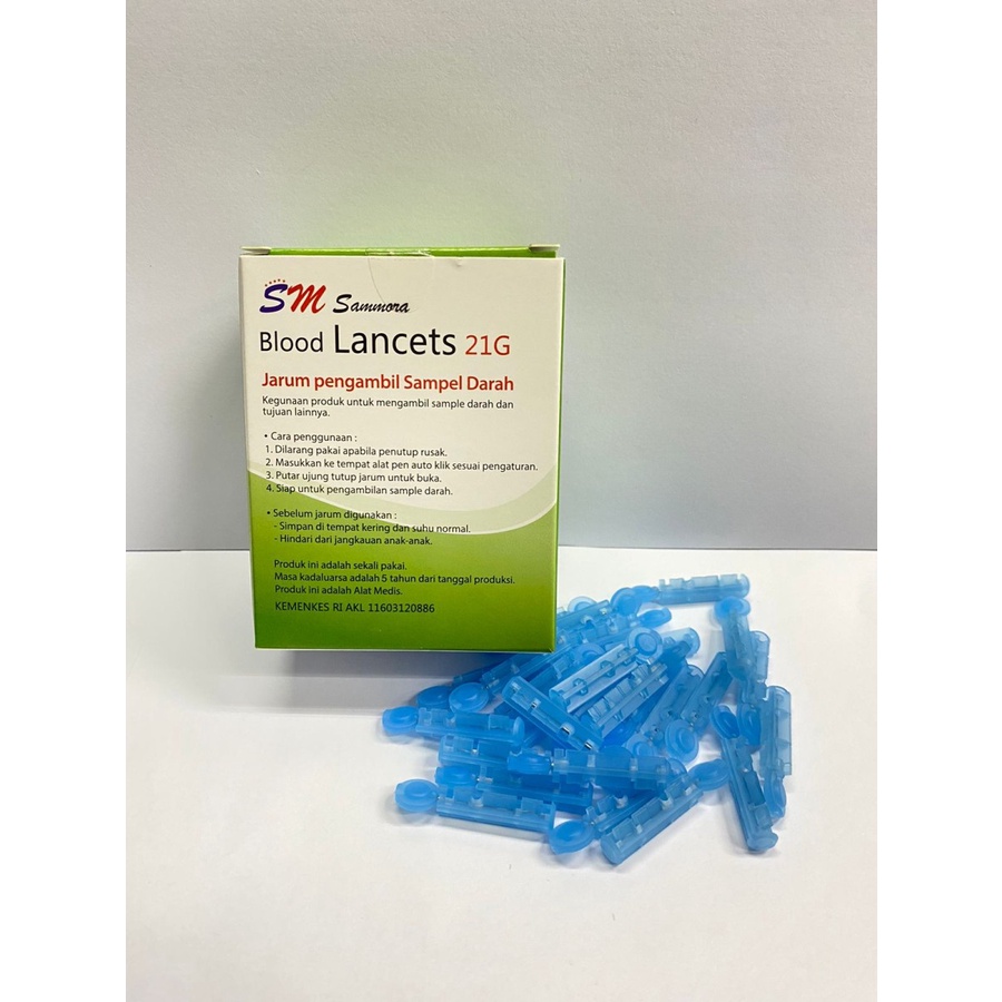 Blood Lancet Sammora / Jarum Bekam 21G SM Sammora isi 100 Korea / Blood Lancets 100 pcs / BL 1 Box